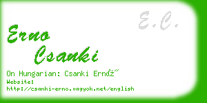 erno csanki business card